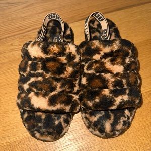UGG Fluff Yeah Slides Panther Print